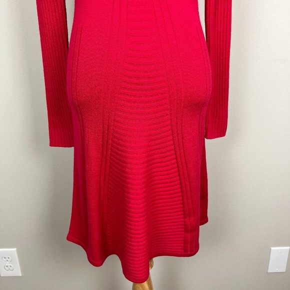 Krimson Klover Sweater Dress Womens XS Red 100% Merino Wool Long Sleeve V Neck - Picture 4 of 13